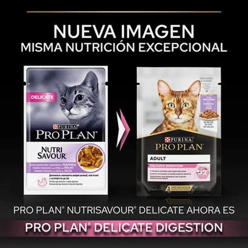 Purina Pro Plan Feline Delicate Pavo 26X85Gr, comida húmeda para gatos