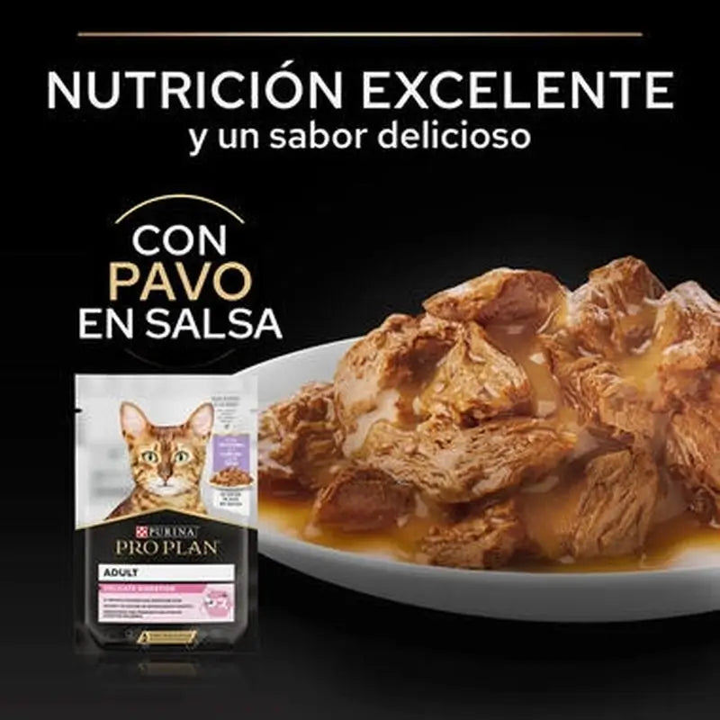 Purina Pro Plan Feline Delicate Pavo 26X85Gr, comida húmeda para gatos