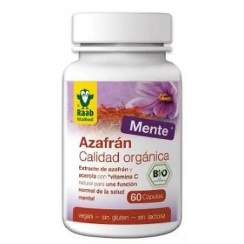 Raab Vitalfood Azafran Con Acerola 500Mg 60Cap. Bio Sg Vegan 