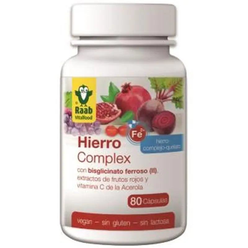 Raab Vitalfood Complejo De Hierro 80Cap. Sg Vegan 