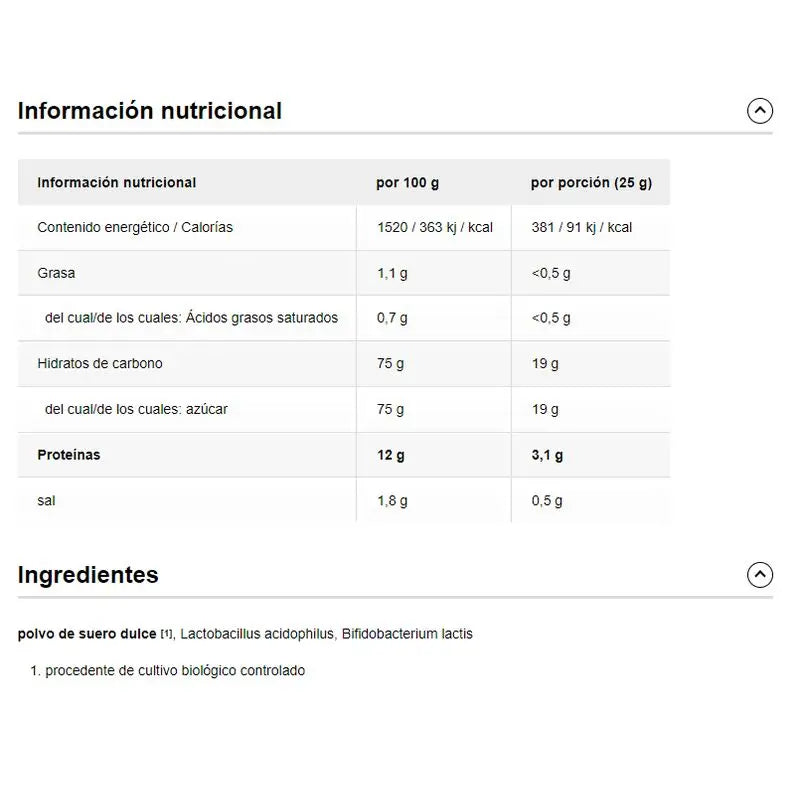 Raab Vitalfood Suero De Leche Dulce Natural Polvo 450Gr. Bio Sg