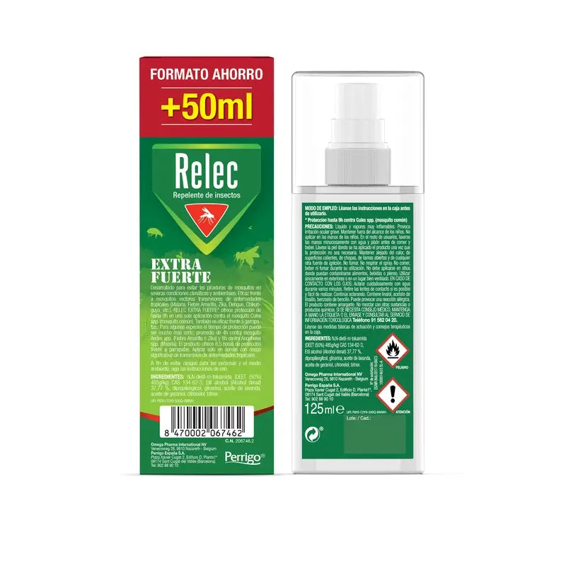 Relec Extrafuerte Spray Antimosquitos, 125 ml