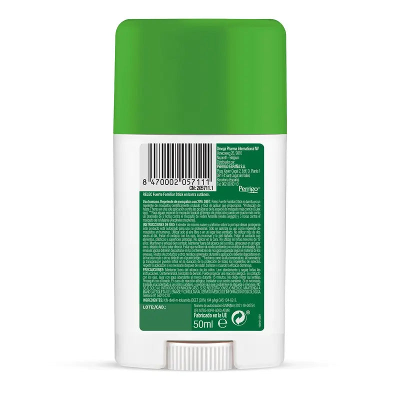 Relec Fuerte Familiar Stick Antimosquitos, 50 ml