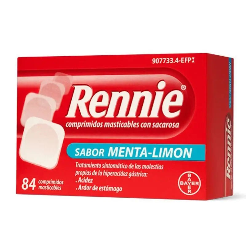 Rennie 84 Comprimidos Masticables con Sacarosa Menta-Limón