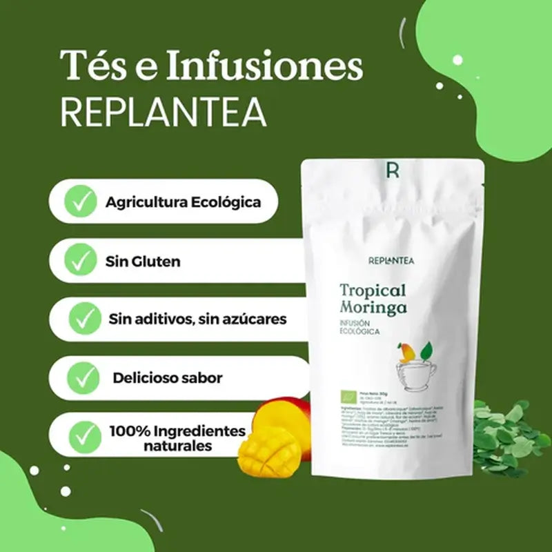 Replantea Infusión De Moringa Y Mango Ecológica , 100 gr