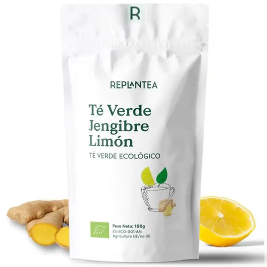 Replantea Té Verde Con Jengibre Y Limón Ecológico, 100 gr