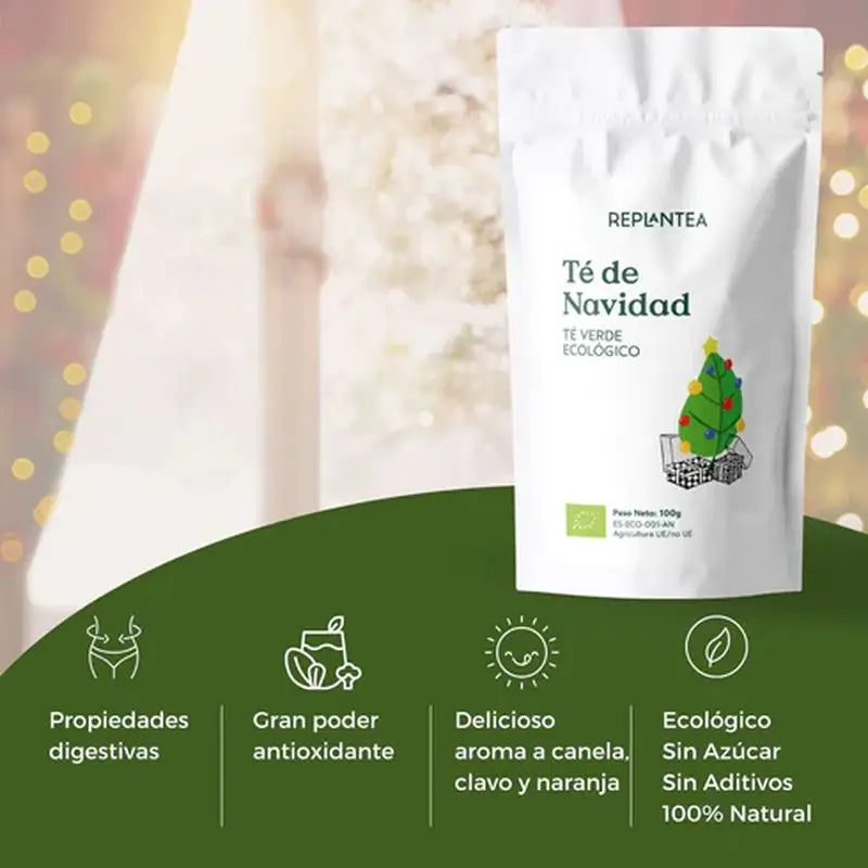 Replantea Té Verde De Navidad Ecológico, 100 gr