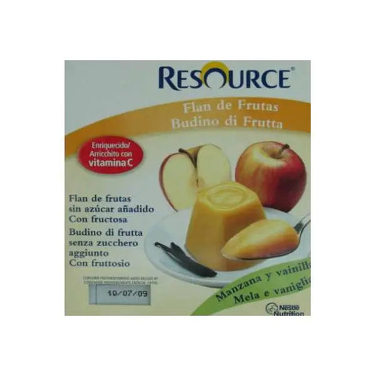 Resource Flan Frutas Manzana y Vainilla 4 unidades x 100 gr