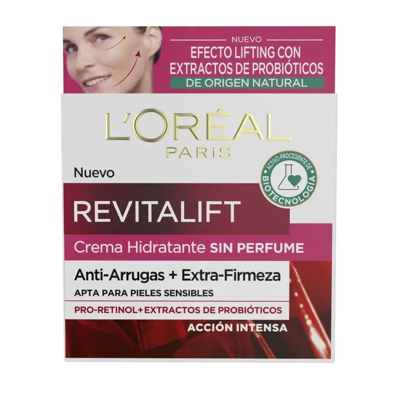 L'Oréal Paris Revitalift Crema Hidratante Sin Perfume Anti Arrugas Extra Firmeza