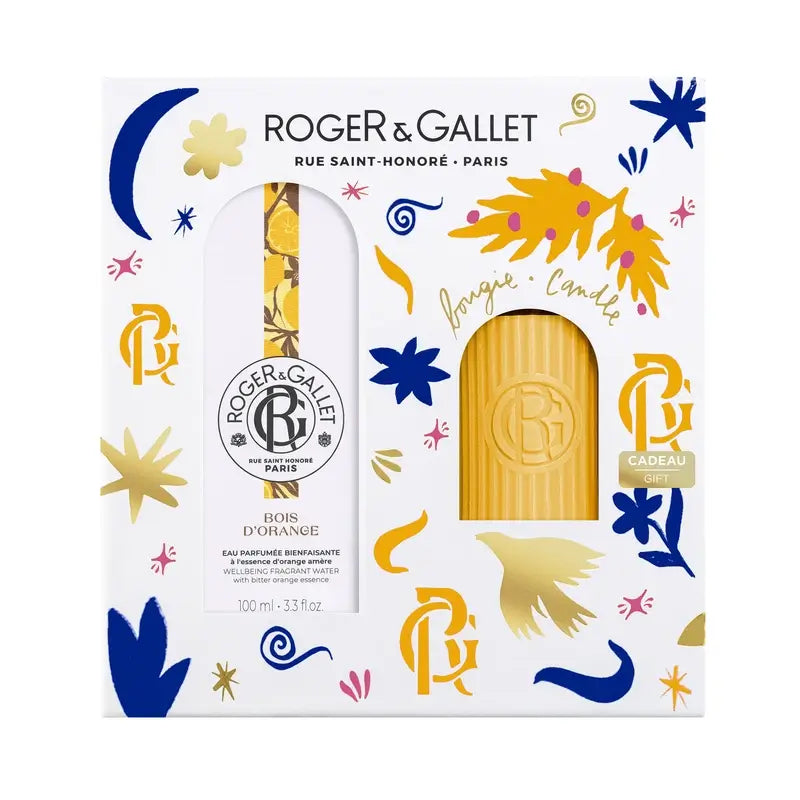 Roger & Gallet Bois D'Orange Cofre Agua Perfumada Bienestar 100Ml + Vela Perfumada, 2 unidades