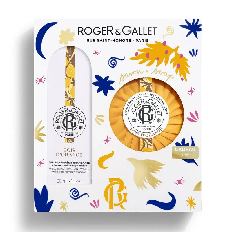 Roger & Gallet Bois D'Orange Cofre Agua Perfumada Bienestar + Jabón Perfumado, 2 unidades