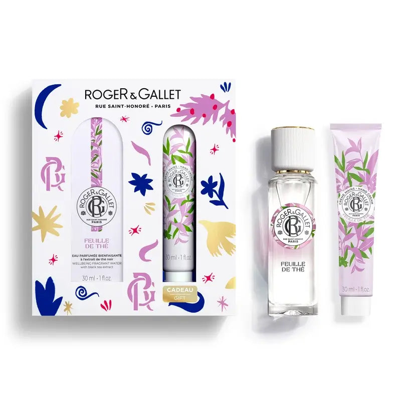 Roger & Gallet Feuille De Thé Cofre Agua Perfumada Bienestar + Crema De Manos Bienestar, 60 ml