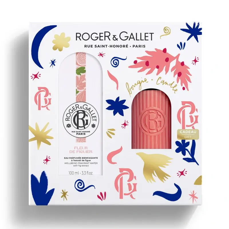 Roger & Gallet Fleur De Figuier Cofre Agua Perfumada Bienestar 100Ml + Vela Perfumada, 2 unidades