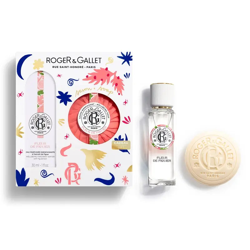 Roger & Gallet Fleur De Figuier Cofre Agua Perfumada Bienestar + Jabón Perfumado, 2 unidades