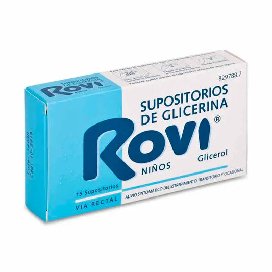 Rovi Supositorios De Glicerina Niños 1,375 G, 12 supositorios