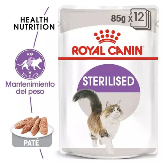 Royal Canin Adult Esterilizado Pate Caja 12X85Gr, comida húmeda para gatos