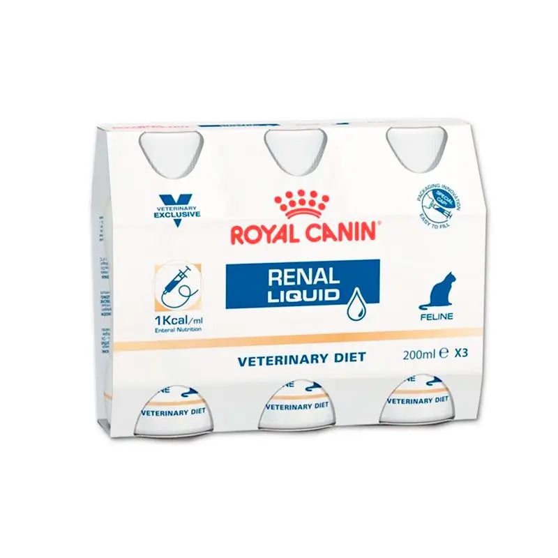 Royal Canin Veterinary Renal Liquido 3X200Ml, comida húmeda para gatos