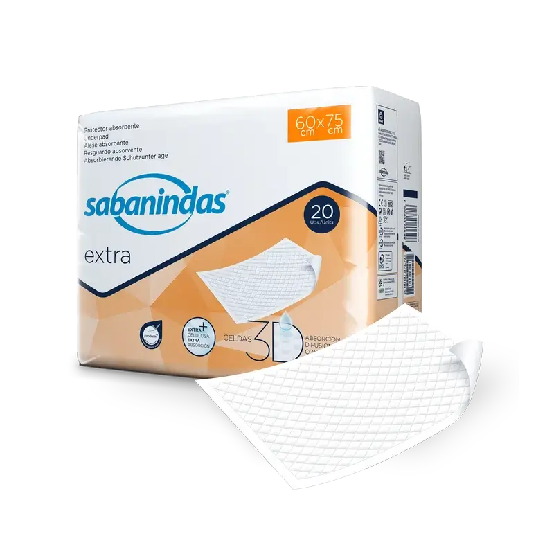 Sabanindas Extra Protector Absorbente Grande 60 X 75 Cm. , 20 unidades