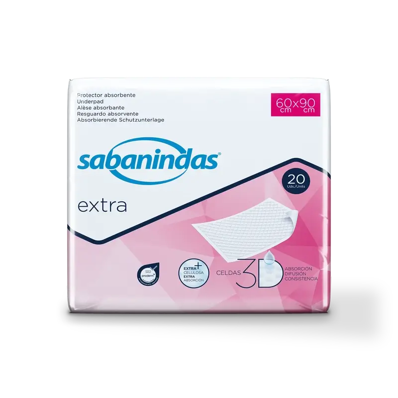 Sabanindas Extra Protector Absorbente Maxi 60 X 90 Cm. , 20 unidades