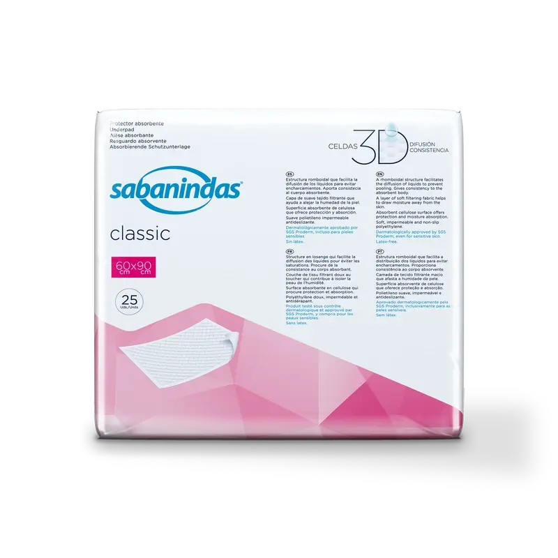 Sabanindas Normal Protector Absorbente 60 x 90 cm 25 unidades