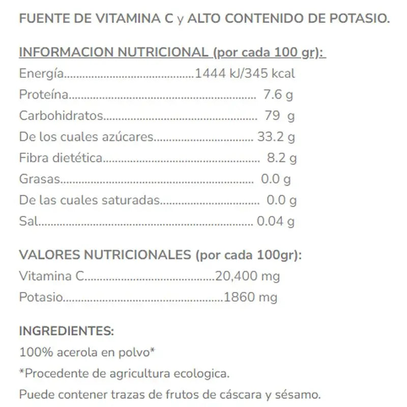 Salud Viva Acerola En Polvo 80Gr. Eco