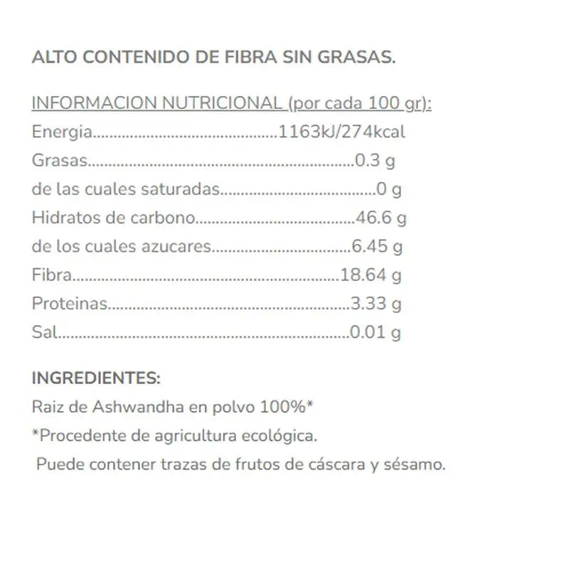 Salud Viva Ashwagandha En Polvo 125Gr. Bio Sg S/A Vegan