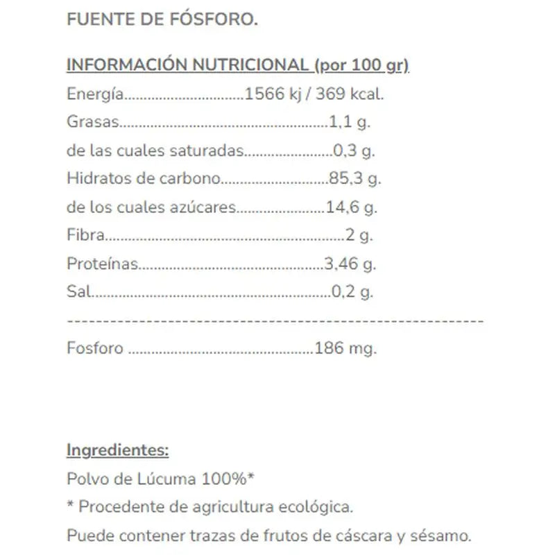 Salud Viva Lucuma En Polvo 250Gr. Sg S/A Vegan