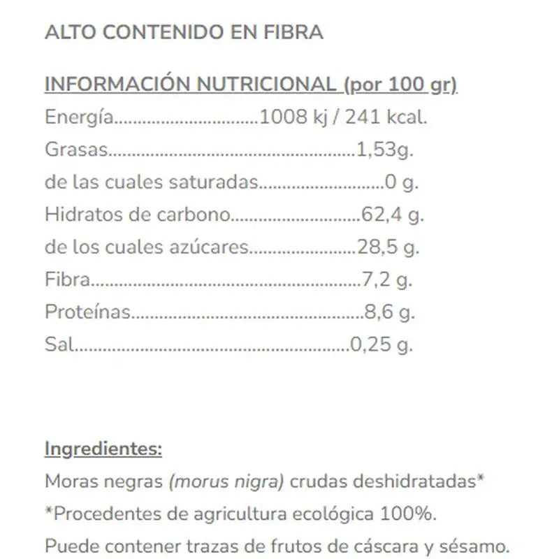 Salud Viva Moras Negras 140Gr. Eco Sg S/A Vegan