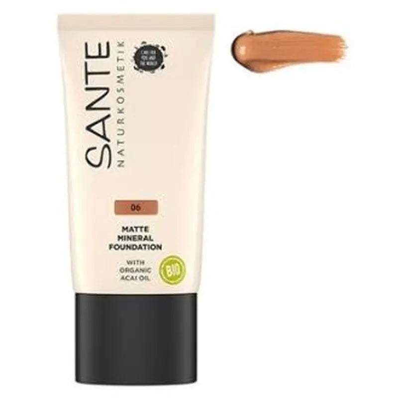 Sante Naturkosmetik Maquillaje Fluido Mineral Mate 06 Warm Caramel 30M 