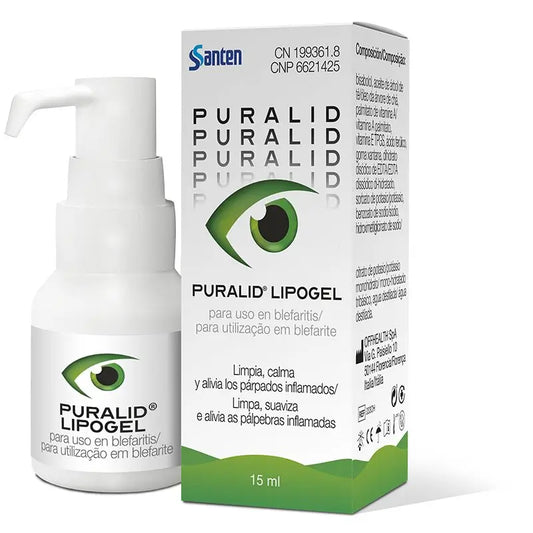 Santen Puralid Lipogel Limpiador De Párpados, 15 ml