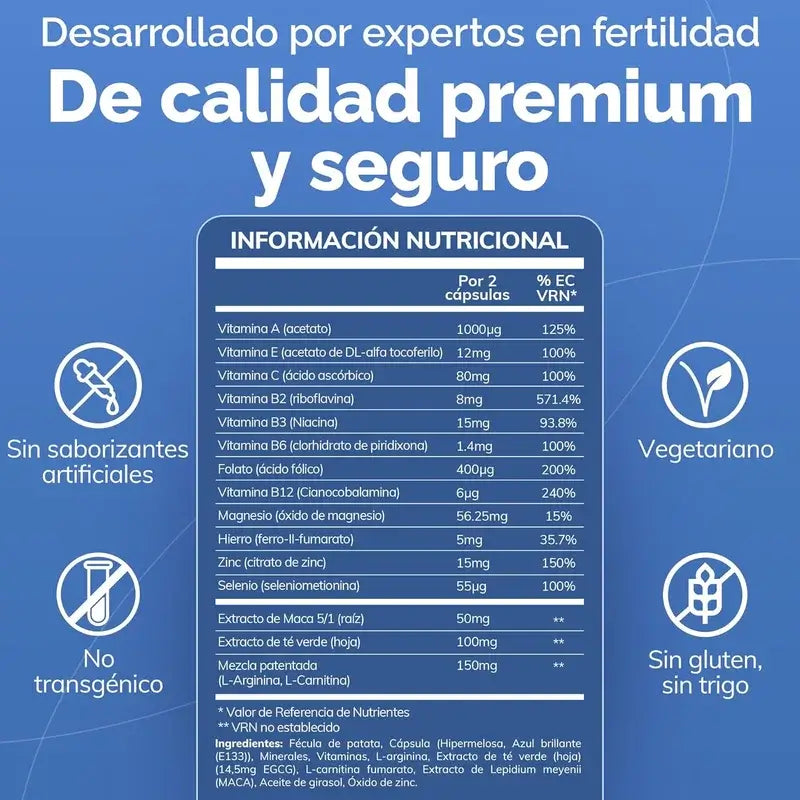 Sasmar Conceive Plus Apoyo Fertilidad Masculina, 60 Cápsulas