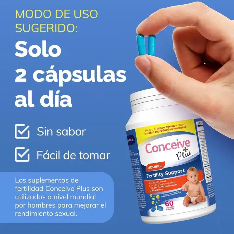 Sasmar Conceive Plus Apoyo Fertilidad Masculina, 60 Cápsulas