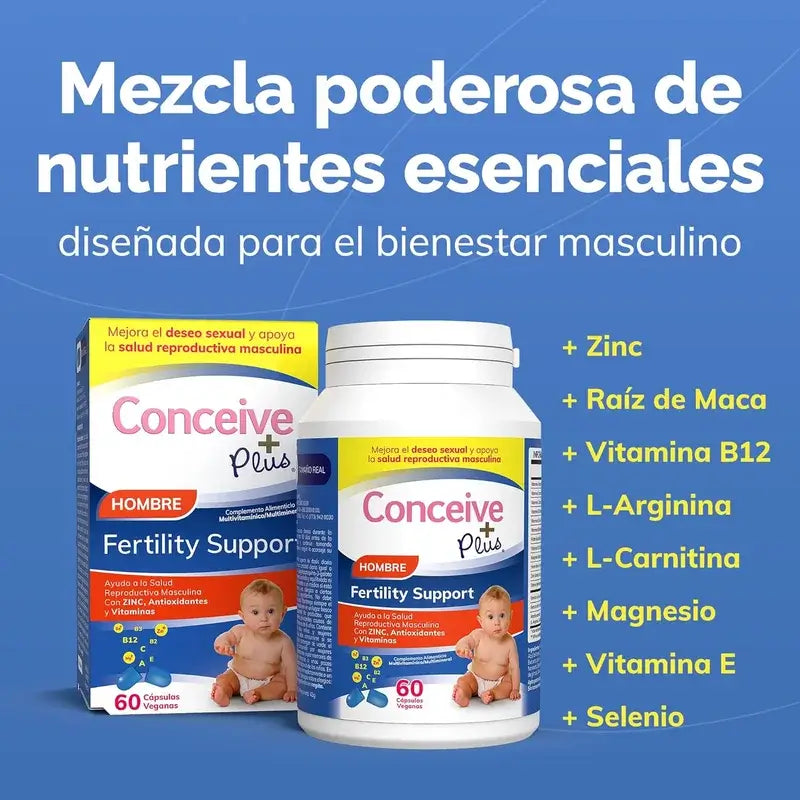 Sasmar Conceive Plus Apoyo Fertilidad Masculina, 60 Cápsulas