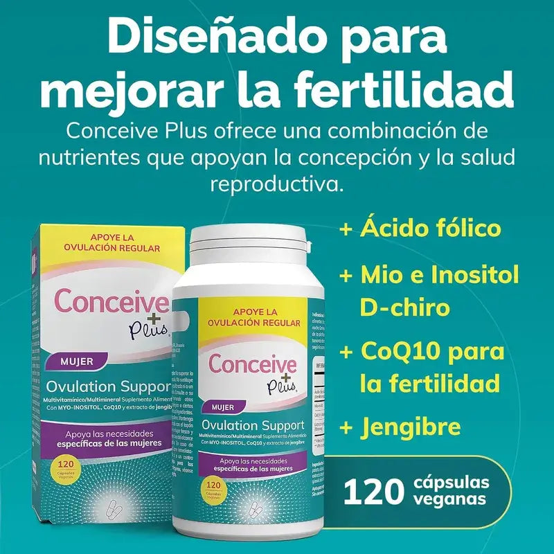 Sasmar Conceive Plus Mujer Ovulacion, 120 Cápsulas