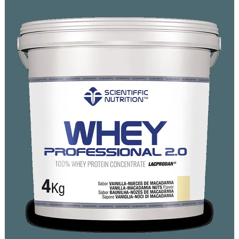 Scientiffic Nutrition Whey Professional 2.0 Vainilla Nueces Macadam, 4000 gramos