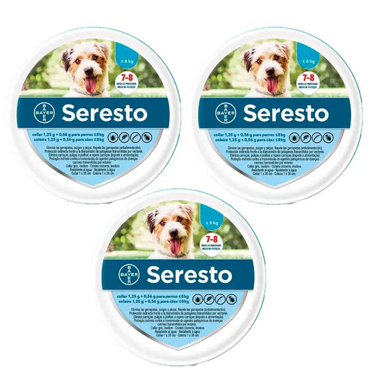 Seresto Collar Perros -8Kg Pequeño Pack 3 uds