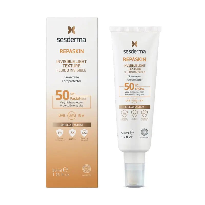 Sesderma Repaskin Fotoprotector Spf 50 Facial Fluido Invisible, 50 ml