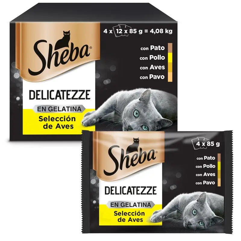 Sheba Multipack Delicatezze Gelatina Aves 4X12X85Gr