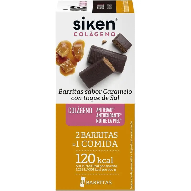 Siken Sustitutivo Colágeno Barrita Caramelo , 8 unidades