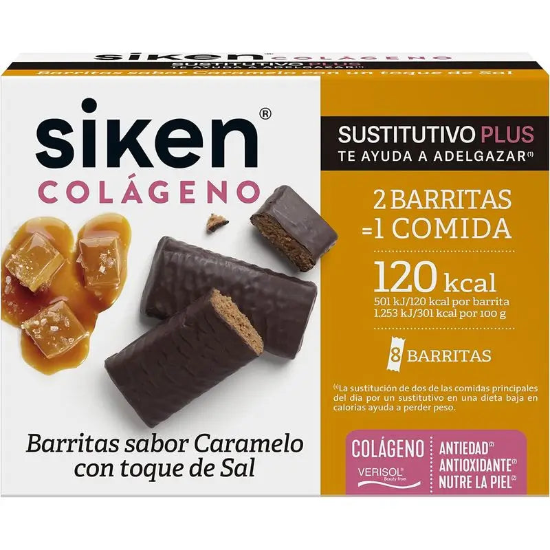 Siken Sustitutivo Colágeno Barrita Caramelo , 40 gramos