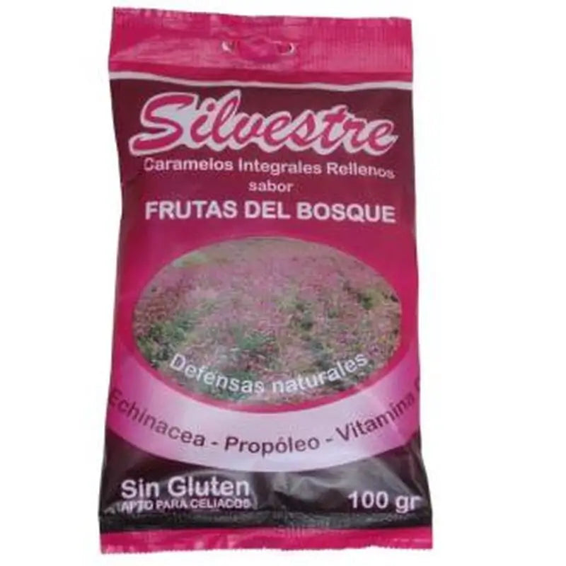 Silvestre Caramelos Rellenos De Frutas Bosque Azucar 100Gr.