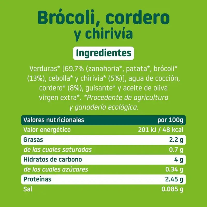 Smileat Tarrito Brócoli Con Cordero Y Chirivia Ecológico, 6x230 Gr