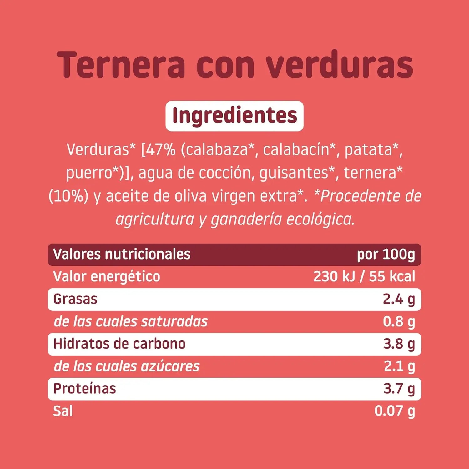 Smileat Tarrito Ternera Con Verduras, 6x230 Gr