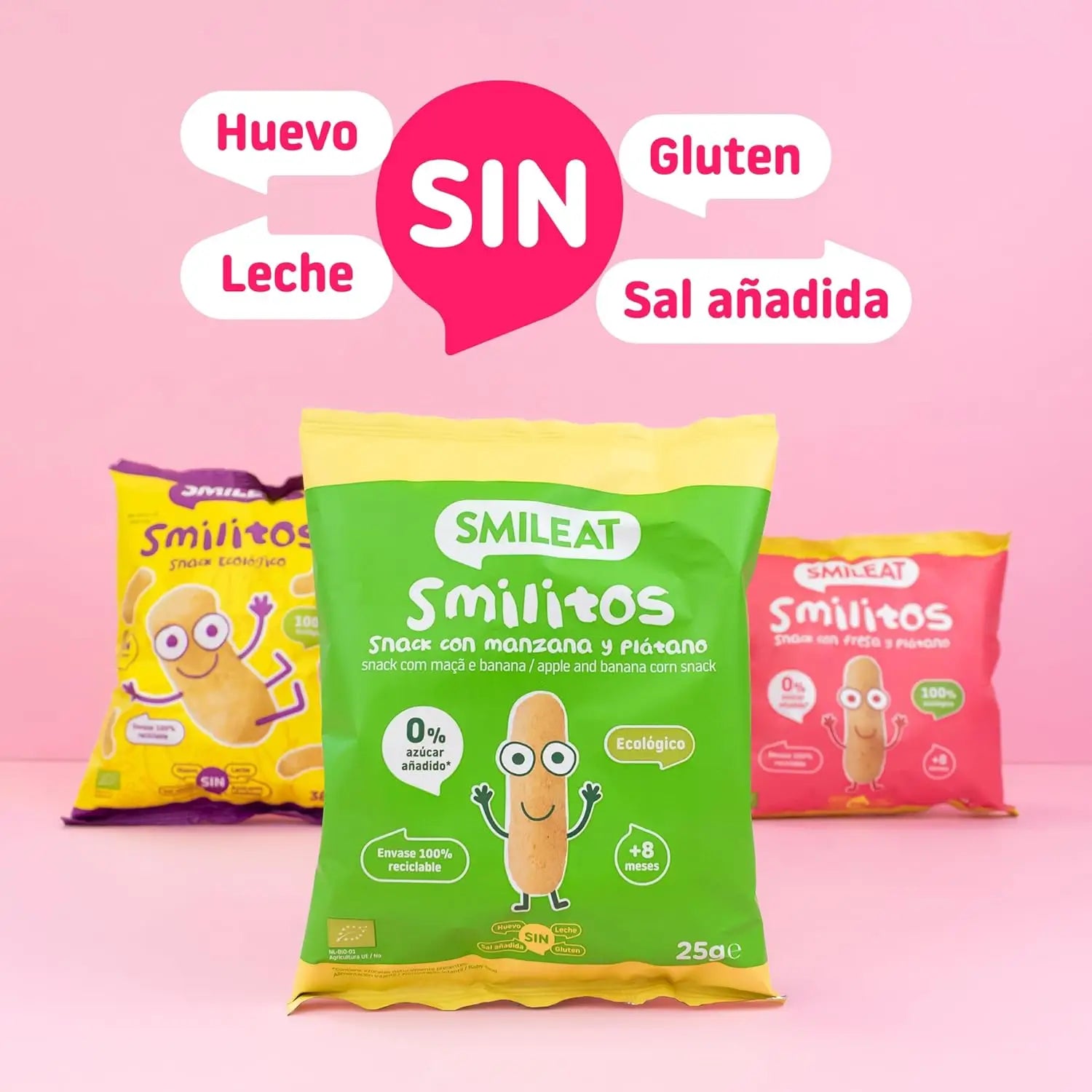 Smileat Smilitos Gusanitos de Maiz Ecológico, 38 gr