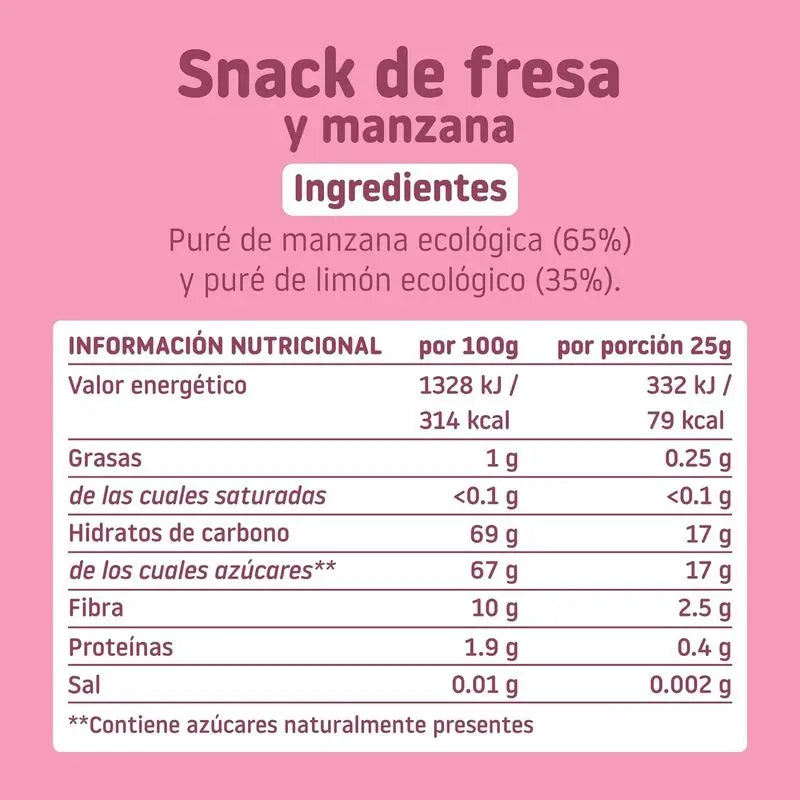 Smileat Sminolas Manzana Y Fresa Eco, 25g