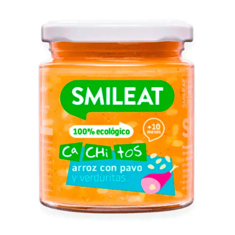 Smileat Tarrito con Cachitos de Arroz y Pavo con Verduras, 230 gr