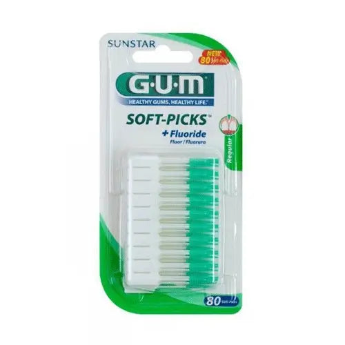 GUM SOFT PICKS REGULAR FLUOR 80 UNIDADES