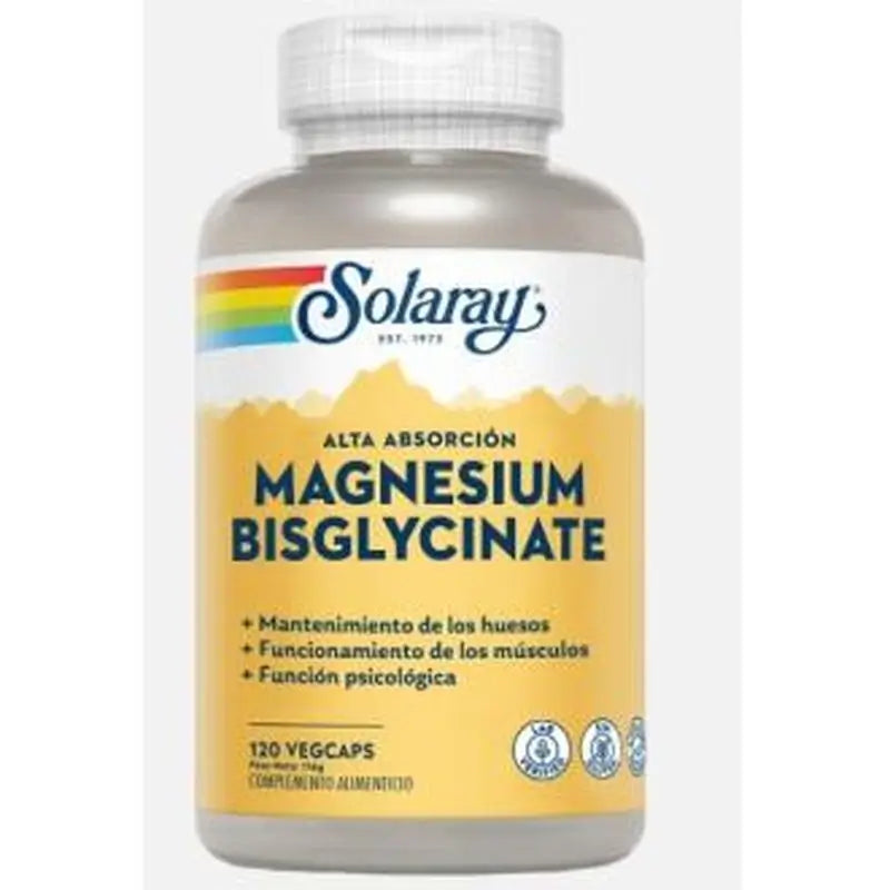 Solaray Bisglycinato Magnesio 120 Cápsulas 