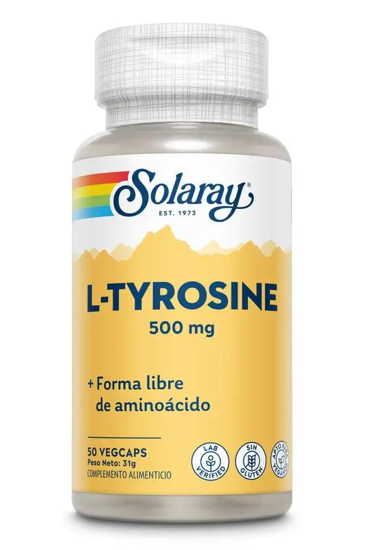 Solaray L-Tirosina 500 Mg, 50 Cápsulas      