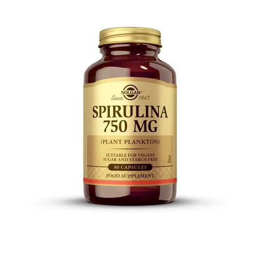 Solgar Espirulina Vegetariana 750 mg.  80 cápsulas